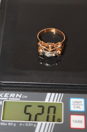 Bague 58 / diamant Bague Rétro 2 Ors, Diamants 58 Facettes 533