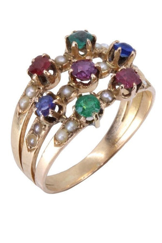 Bague 53 BAGUE TUTTI FRUTTI NAPOLÉON III 58 Facettes 069381