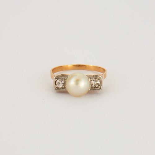 Bague 61 Bague 2 ors Perle Diamants 58 Facettes EL2-50