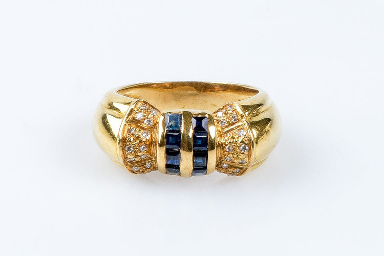 Bague 51 Bague saphir diamant en or massif 58 Facettes 111.87942-B3