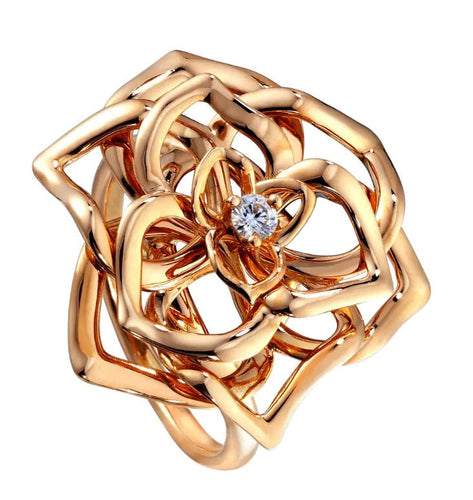 Bague 55 PIAGET - Bague Rose Or rose Diamant 58 Facettes G34U8455