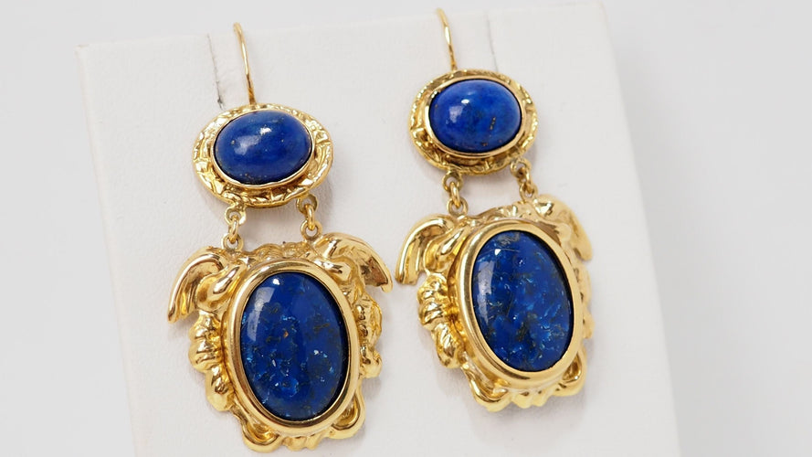 Boucles d'oreilles Boucles d'Oreilles Cabochon Lapis Lazuli 58 Facettes 29893