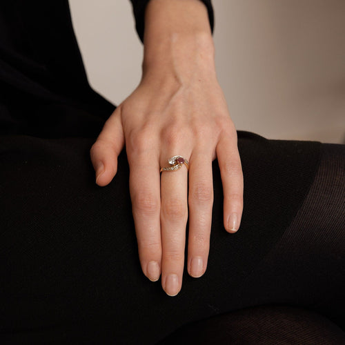 Bague 51 Bague Toi & Moi rubis, diamants 58 Facettes