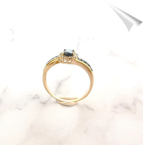 Bague Bague Saphirs Diamants Or Jaune 58 Facettes AA 1562