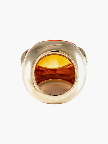 Bague 52 Bague Or jaune Citrine Diamants 58 Facettes