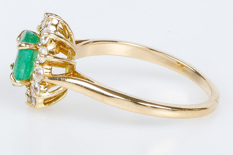 Bague 53 Bague  Marguerite émeraude oxydes de zirconium 58 Facettes BG-EMERV- 104
