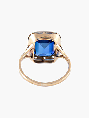 Bague Bague Art Déco 2 Ors Saphir Diamants 58 Facettes
