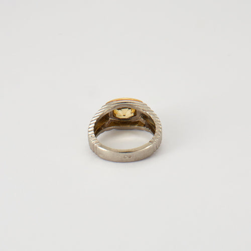 Bague 53 Bague Platine & Citrine 58 Facettes ALGU14