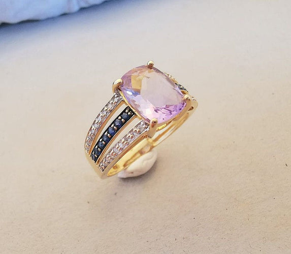 Bague Bague Améthyste, Saphirs & Diamants 58 Facettes AA 1321