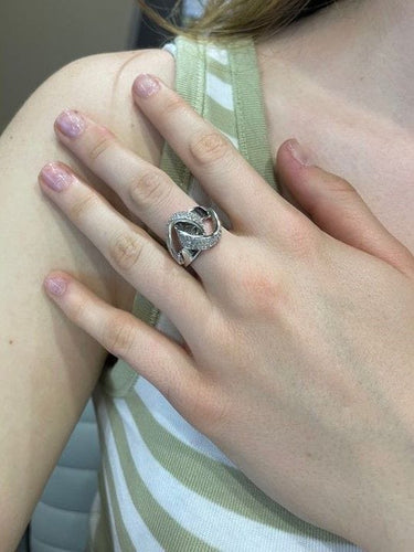 Bague 55 BAGUE MODERNE NŒUD DIAMANTÉ 58 Facettes 050641