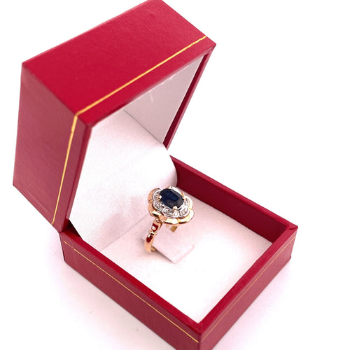 Bague 50 Bague fleur Saphir Diamants 58 Facettes