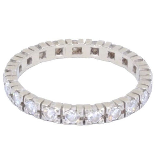 Bague 60 Alliance Or blanc Diamants 58 Facettes 077111