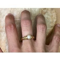 Bague Bague Or jaune diamants et perles 58 Facettes 20400000428