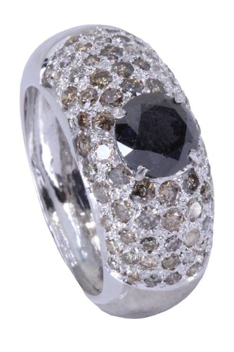Bague 53 BAGUE MODERNE DIAMANT NOIR 58 Facettes 073501