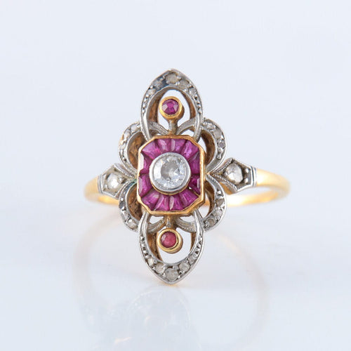Bague 53 Bague Diamants et Rubis calibrés 58 Facettes JE143
