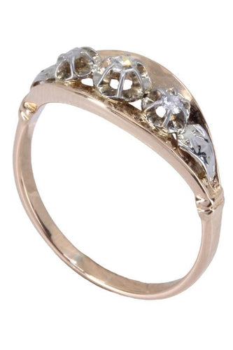 Bague 57 BAGUE JARRETIERE DIAMANTS ART NOUVEAU 58 Facettes 071081