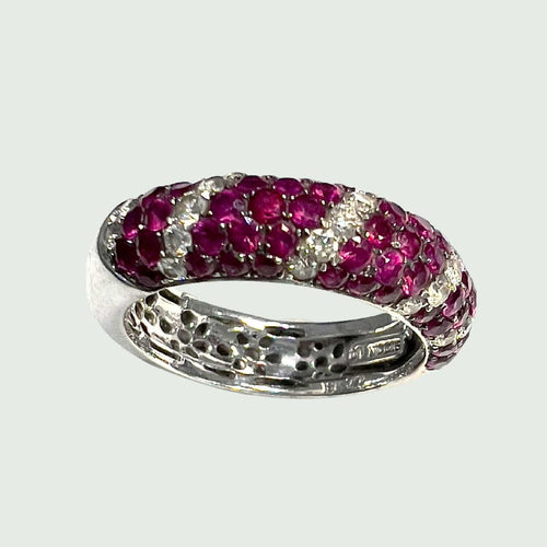 Bague BAGUE SPINELLES ROUGES DIAMANTS 58 Facettes Q743A