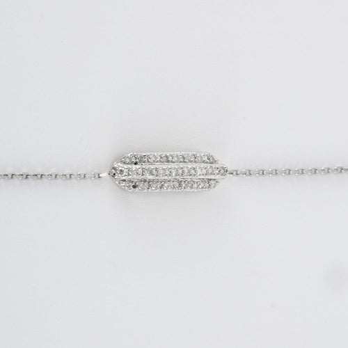Bracelet Bracelet barrette or blanc Diamants 58 Facettes