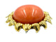 Broche Importante broche 1960 or jaune et corail 58 Facettes