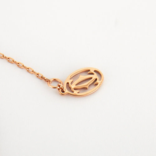 Collier Cartier - Collier "C" or rose et perle de culture Akoya 58 Facettes