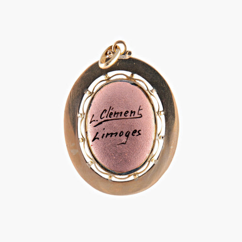 Pendentif Médaille Profil De Femme émaux De Limoges 58 Facettes 465