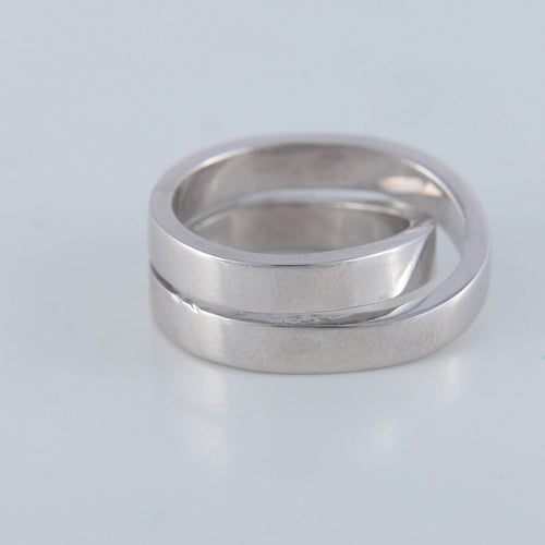 Bague 53 CARTIER - bague double anneau, or gris 58 Facettes