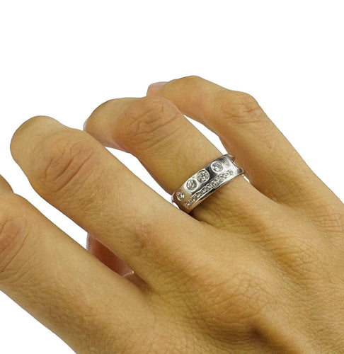 Bague 51 Bague Bandeau Diamants Or blanc 58 Facettes 20400000601