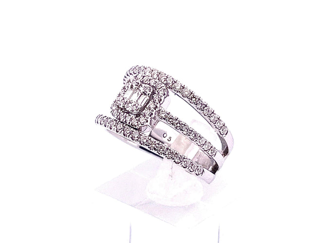 Bague 54 Bague ajourée illusion Diamants 58 Facettes