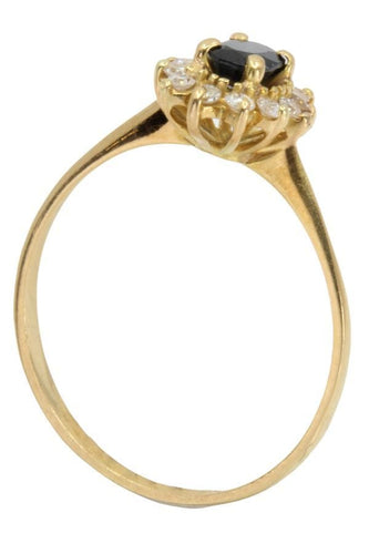 Bague 59 BAGUE MARGUERITE SAPHIR ET DIAMANTS 58 Facettes 048581