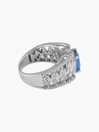 Bague 52 Bague Jarretière Saphir et Diamants 58 Facettes