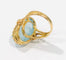 Bague Bague ancienne or jaune et aigue marine 58 Facettes