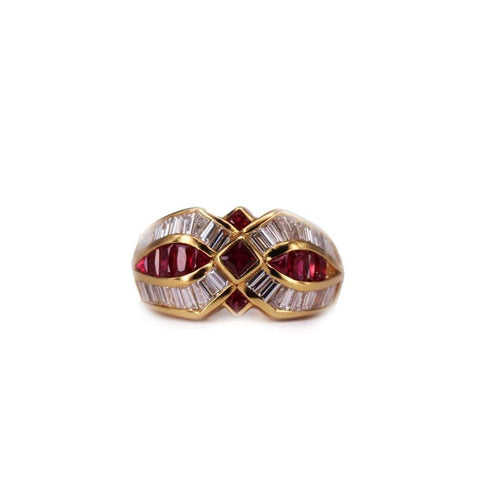 Bague Bague Or Jaune Diamants et Rubis 58 Facettes N2864