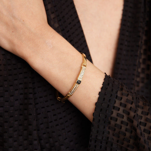 Bracelet Bracelet Jonc, Or jaune, diamants, saphir 58 Facettes