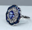 Bague 51 Bague marguerite Or Saphirs Diamants 58 Facettes AB214