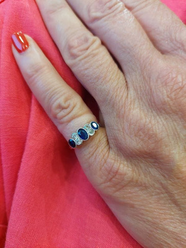 Bague 50 BAGUE ART DÉCO SAPHIRS ET DAMANTS 58 Facettes 071761