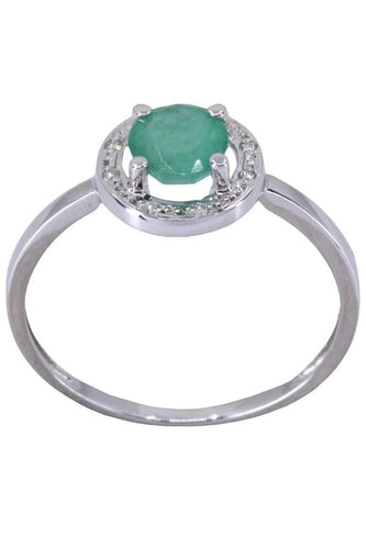 Bague 51 BAGUE MODERNE ÉMERAUDE ET DIAMANTS 58 Facettes 067971