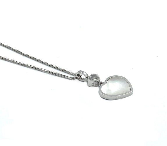 Collier Chopard. Collection Happy Hearts, collier or blanc, nacre et diamant 58 Facettes