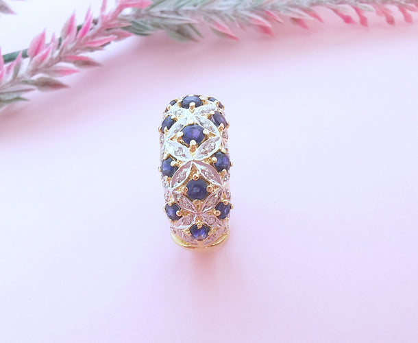 Bague 56.5 Bague Jonc Or Saphirs et Diamants 58 Facettes AA 1633