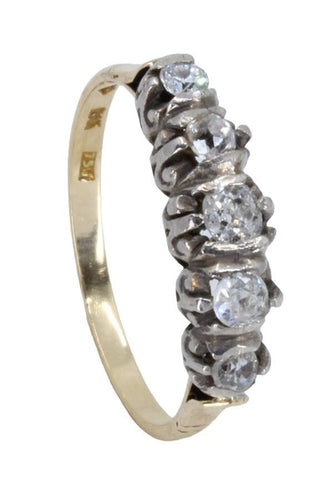 Bague BAGUE ANCIENNE JARRETIÈRE DIAMANTS 58 Facettes 059601