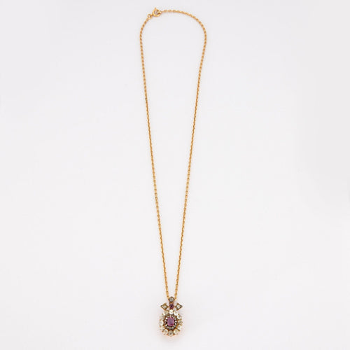 Collier Collier Fleur de rubis Diamants 58 Facettes