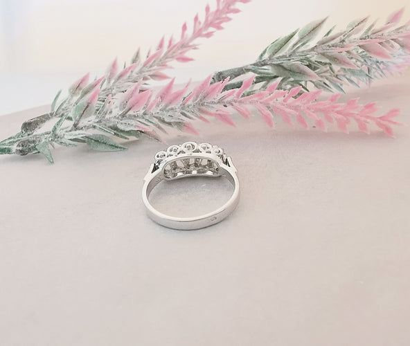 Bague Bague Jarretière Diamants Or Blanc et Platine 58 Facettes AA 1479