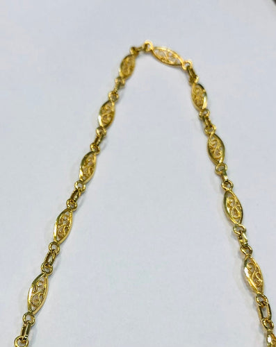 Collier Long collier or jaune maille filigrane 58 Facettes