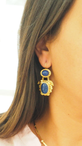 Boucles d'oreilles Boucles d'Oreilles Cabochon Lapis Lazuli 58 Facettes 29893