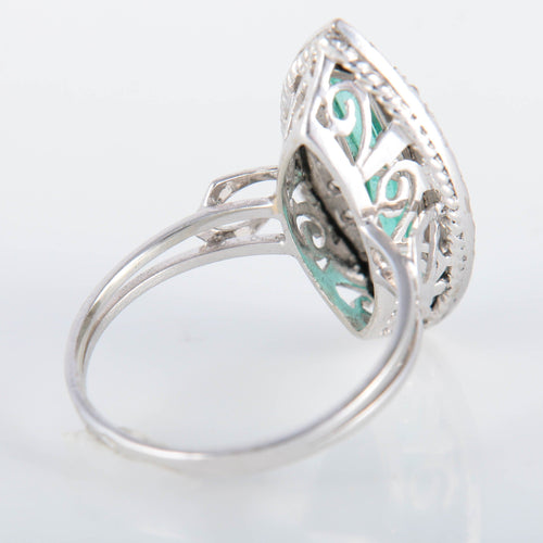 Bague 53 Bague Marquise Emeraudes Diamants 58 Facettes 8392