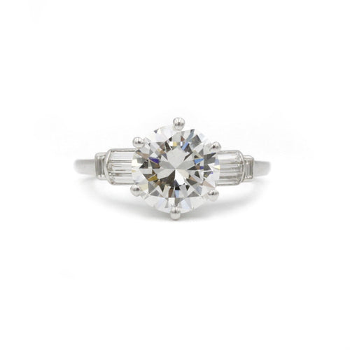 Bague Solitaire accompagné - Diamant 2,28 carats 58 Facettes 220305R