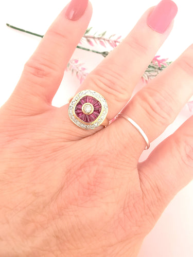 Bague Bague Rubis Diamants 58 Facettes AA 1606