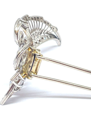 Broche Broche ancienne en or blanc et diamants 58 Facettes