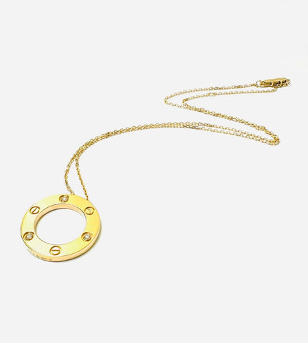 Pendentif CARTIER. Pendentif Love or rose diamants 58 Facettes