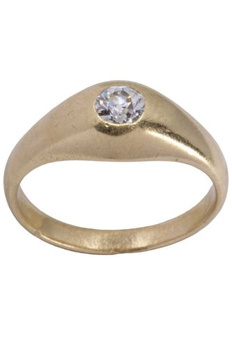 Bague 59 JONC ANGLAIS OR JAUNE DIAMANT 58 Facettes 078151