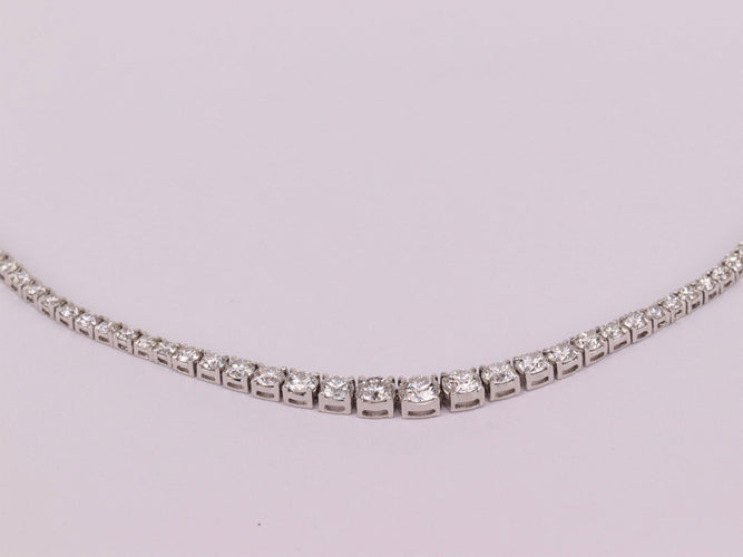 Collier Collier tennis or blanc 58 Facettes NECK379